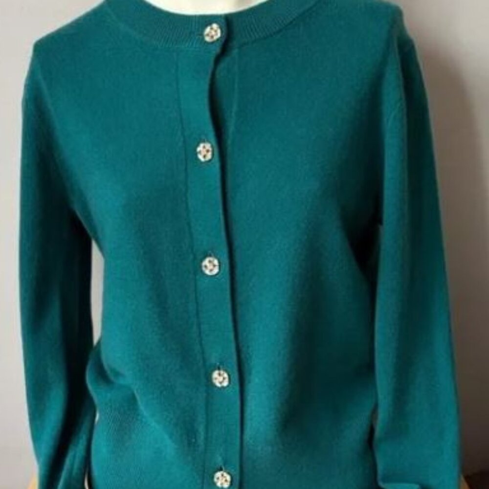 J. Crew Cashmere Cardigan Rhinestone Buttons XS NWT